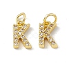 Real 18K Gold Plated Brass Micro Pave Clear Cubic Zirconia Charms KK-E068-VB452-K-2