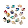 Real 18K Gold Plated Rack Plating Brass Micro Pave Clear Cubic Zirconia Pendants KK-C015-09G-1