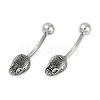 Snake Head 316 Surgical Stainless Steel Cubic Zirconia Belly Button Rings EJEW-G416-16AS-03-4