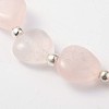 Heart Rose Quartz Stretch Bracelets X-BJEW-JB02066-03-2