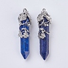 Natural & Synthetic Gemstone Pointed Pendants G-F529-A-2
