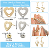40Pcs 2 Color 201 Stainless Steel Heart Stud Earring Findings STAS-SC0005-30-2