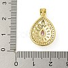 Rack Plating Brass Pave Cubic Zirconia Pendants KK-U029-28G-05-3