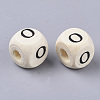 Printed Natural Wood Beads X-WOOD-T026-001O-2