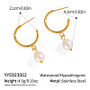 Stainless Steel Round Dangle Stud Earringss ZU9248-1-1