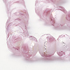 Handmade Silver Foil Glass Lampwork Beads Strands LAMP-R141-12mm-14-2