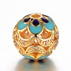 Brass Micro Pave Cubic Zirconia Beads X-ZIRC-D114-23G-1