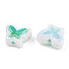 UV Plated Rainbow Acrylic Beads X-PACR-N015-02-5