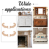 4Pcs Feather Rubber Wooden Carved Decor Applique WOOD-FH0001-83-7