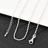 2MM Brass Ball Chain Necklaces for Men Women NJEW-L012-04S-3