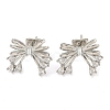 Bowknot Brass Micro Pave Cubic Zirconia Stud Earrings for Women EJEW-P275-05P-1