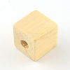 Cube Undyed Natural Wooden Beads WOOD-R249-084-2