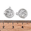 Brass Micro Pave Clear Cubic Zirconia Charms KK-F871-44P-3