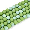 Frosted Opaque Glass Beads Strands GLAA-T032-P4mm-MBB06-1