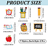 14Pcs 7 Styles Back to School Polyester Clothing Patches PATC-CY0001-54A-2
