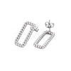 304 Stainless Steel Hollow Rectangle Stud Earrings for Woman EJEW-N097-002P-2