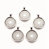 Tibetan Style Alloy Pendant Cabochon Settings TIBE-R295-055AS-LF-1