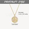 925 Sterling Silver 12 Constellation Necklace Gold Horoscope Zodiac Sign Necklace Round Astrology Pendant Necklace with Zircons Birthday Jewelry Gift for Women Men JN1089G-2