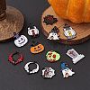 14Pcs 14 Style Halloween Theme Rack Plating Spray Painted Alloy Enamel Pendants ENAM-YW0003-84-5