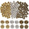 150Pcs 3 Colors Tibetan Silver Beads TIBEB-PA0001-01-1