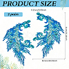 4Pcs 2 Style Polyester Embroidery Sew on Appliques PATC-MA0001-33C-2