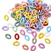 Opaque Spray Painted Acrylic Linking Rings OACR-S036-001A-I-2-2