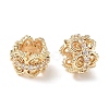 Brass Micro Pave Cubic Zirconia Rondelle European Beads KK-A254-11G-1