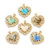 Brass Micro Pave Clear Cubic Zirconia Pendants KK-S048-12G-1