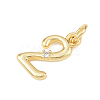 Brass Micro Pave Clear Cubic Zirconia Charms KK-P339-27G-02-2