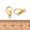 Ion Plating(IP) 304 Stainless Steel Lobster Claw Clasps Hand Polished STAS-AB15-G-01-3