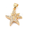Brass Micro Pave Clear Cubic Zirconia Pendants X-ZIRC-L100-068G-2