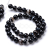 Natural Dyed & Heated Black Agate Bead Strands X-G-R412-19-6mm-2