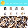 400Pcs UV Plating ABS Plastic Round Beads and 8Pcs Brass Micro Pave Cubic Zirconia European Beads CCB-SZ0001-11-2