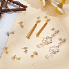 6 Pairs 2 Colors Brass Micro Pave Cubic Zirconia Stud Earring Findings ZIRC-BBC0003-24A-3