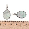 Rack Plating Natural Black Lip Shell Pendants KK-E059-18P-01-3