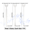 3Pcs 3 Style Stainless Steel Fishtail Bangle Blank Strips FIND-UN0001-96P-3