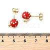 Brass Enamel Stud Earrings EJEW-F372-01B-G-5