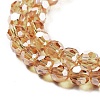 Electroplate Transparent Glass Beads Strands EGLA-A035-T6mm-A17-3