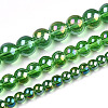 Electroplate Transparent Glass Beads Strands GLAA-T032-T4mm-AB07-4