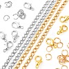 DIY 1.8m 2 Colors Vacuum Plated 304 Stainless Steel Twisted Chain Curb Chains Necklace Making Kits DIY-FS0001-25-3