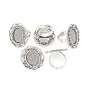 Vintage Adjustable Iron Flower Finger Ring Components Alloy Cabochon Bezel Settings X-PALLOY-O036-19AS-5