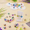 44Pcs 11 Colors Two Tone Opaque Resin Rondelle European Beads RESI-TA0005-48-8