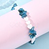 Natural Apatite & Freshwater Shell Beaded Bracelets for Women BJEW-JB13953-2