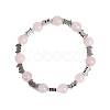 Christmas Theme Natural Rose Quartz Stretch Bracelets PW-WGC1682-02-1