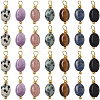 35Pcs 7 Style Natural Mixed Stone Pendants PALLOY-YW00142-2