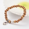 Wood Beaded Stretch Bracelets BJEW-JB02126-2