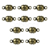 10Pcs Round Brass Magnetic Clasps with Loops KK-FS0001-34AB-1