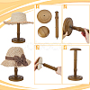 Rubber Wood Dome Shaped Stem Hat Rack ODIS-WH0025-254B-3