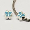 Alloy Enamel Butterfly Large Hole European Beads MPDL-R036-47F-1