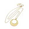 Flat Round 304 Stainless Steel Pendant Necklaces NJEW-M096-26G-2